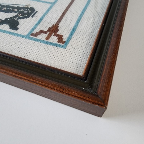 Nostalgic Designs Cross Stitch Framed Picture Cottage Cabin Sewing Machine Churn - Picture 7 of 16